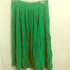Bright green midi skirt